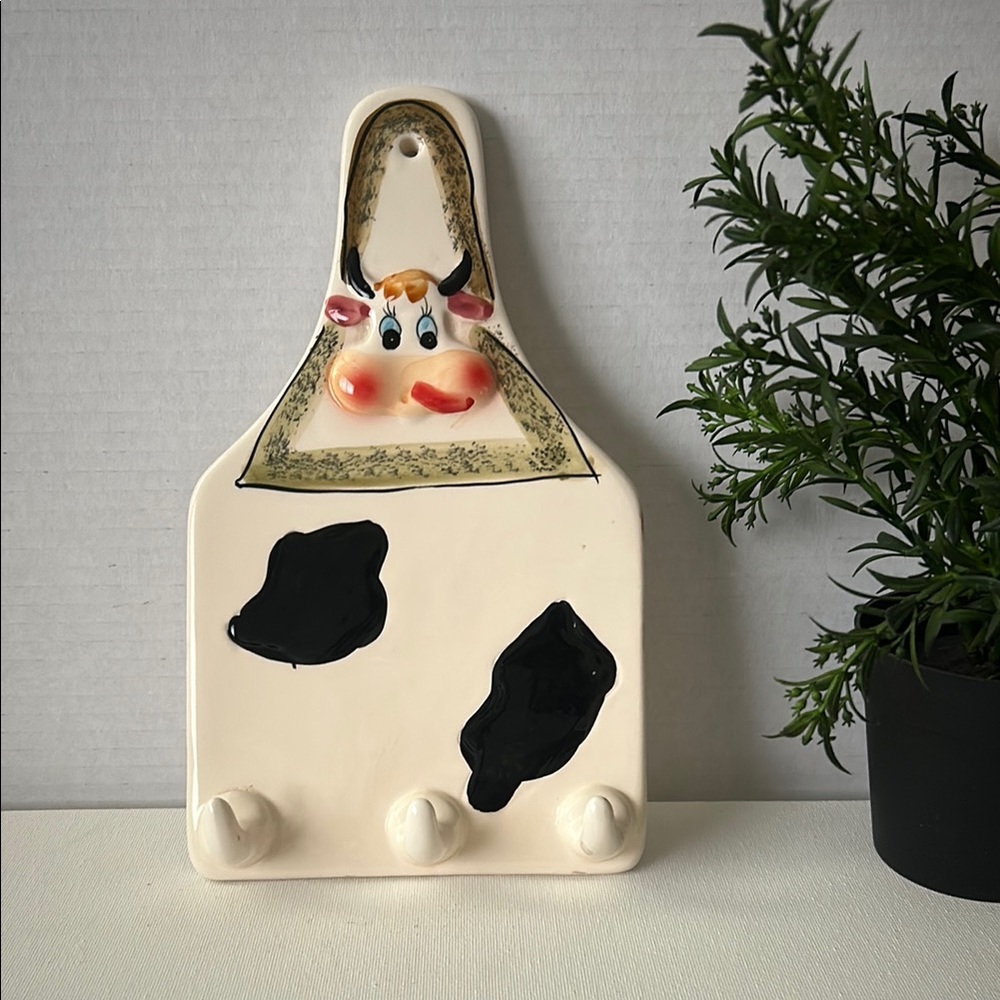 Cow-Themed Ceramic Wall Hook